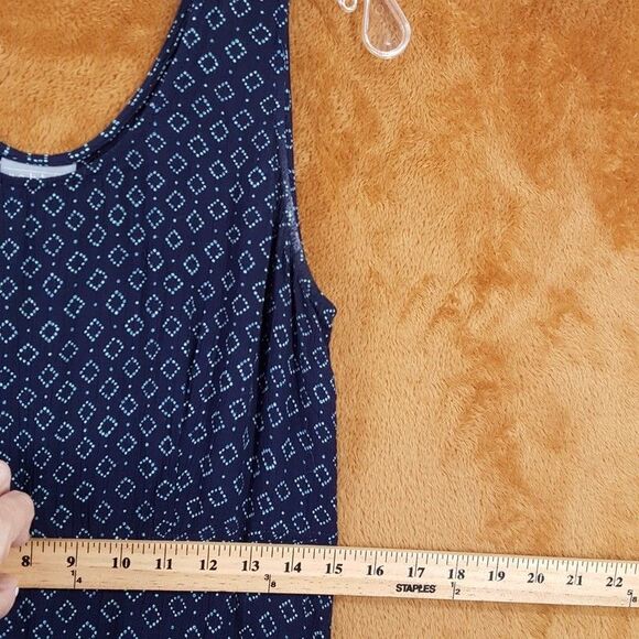 RABBIT RABBIT RABBIT Maxi Dress Womens Medium Blue Diamond Tank Sleeveless - Picture 5 of 7